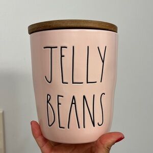 Rae Dunn Pink Canister with Wooden Lid